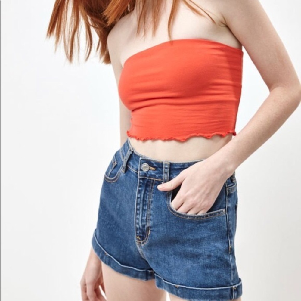 Pacsun basics coral ribbed tube top